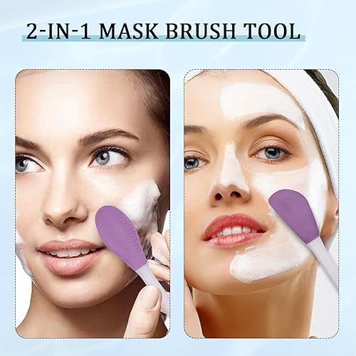 Miniatura 7 de Aplicador de máscara facial, 4 piezas de cepillo facial de silicona, aplicador de cepillos faciales reutilizables para aplicar productos de cuidado