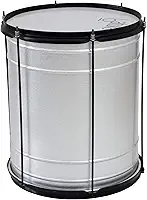 Surdo 45X14" Alumisteel 6 Afin Aro Chapa Preto Pele Leitosa Batuka