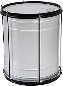 Surdo 45X14" Alumisteel 6 Afin Aro Chapa Preto Pele Leitosa Batuka