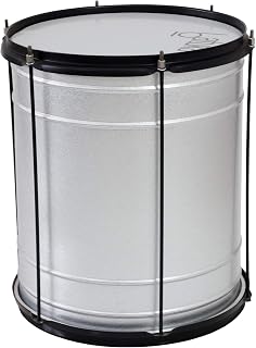 Surdo 45X14" Alumisteel 6 Afin Aro Chapa Preto Pele Leitosa Batuka