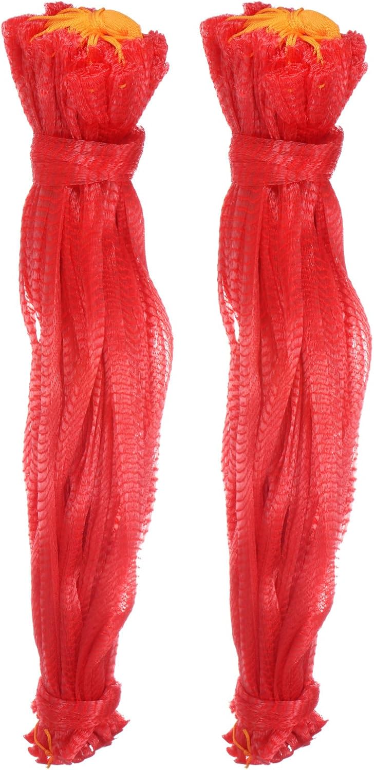 M METERXITY 100 Pcs Watermelon Nets - 60cm/24 Inches Melon Hammock Hanging Watermelon Support Nets Bags Reusable Melon Nets Melon Hammock for Trellis Apply to Garden(33lbs, Red)