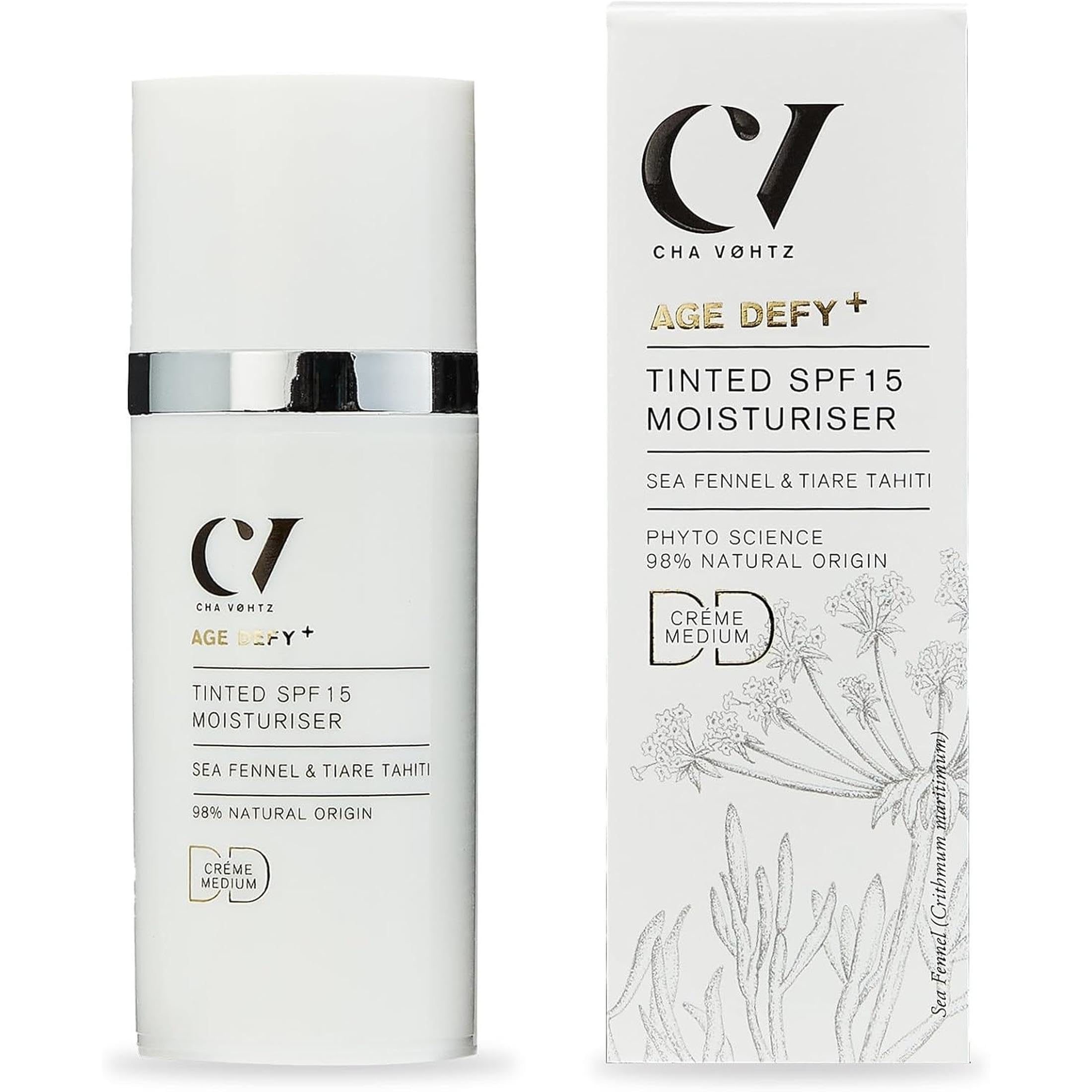 Green People Age Defy+ Getönte DD Feuchtigkeitscreme SPF15 Medium, 30ml | Mit leichter Deckkraft, SPF15 und natürlich ebenmäßiges Finish, Mit Meeresfenchel-Stammzellen und Spanischer Nadel, Vegan