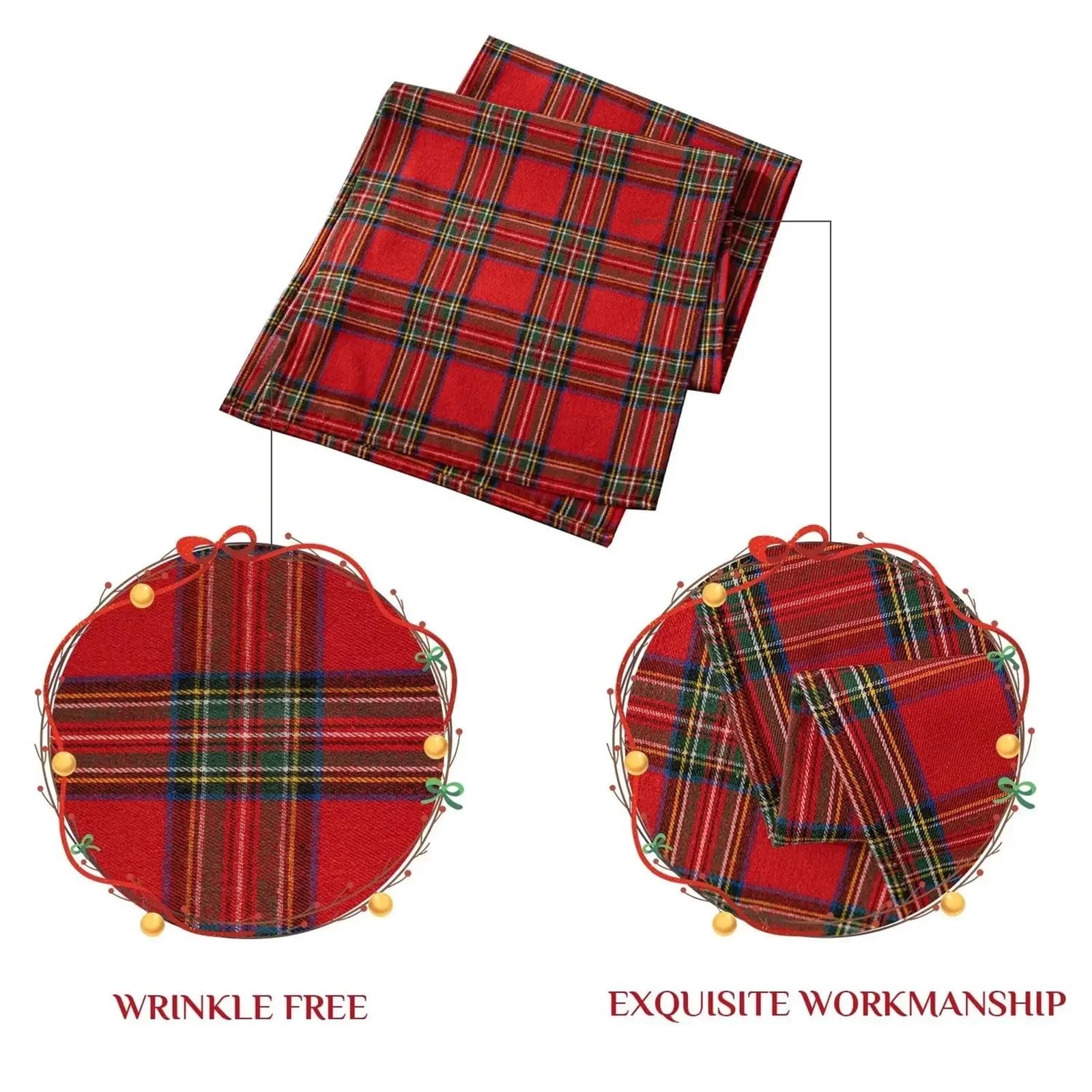 Elegante e lussuoso Runner da tavolo natalizio, tovaglia scozzese in tartan scozzese, Decorazioni per la casa for tavolo da pranzo for la Cucina di casa, for la copertura del tavolo della festa di Nat