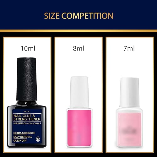 Miniatura 5 de Valitic Pegamento y fortalecedor de uñas, gel de secado rápido para uñas de larga duración, adhesivo para uñas postizas, fortalecedor para puntas de