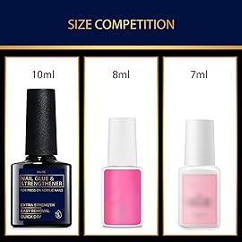 Valitic Strong Nail Glue and Strengthener for Acrylic and Press On Nails - Quick Dry Brush On Gel for Long Lasting Effect - Adhesive Nail Bond for False Nails with Tips Strengthener - 2 PACK