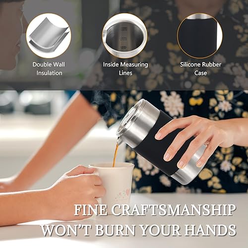 Miniatura 4 de MAGICAFÉ Juego de cafetera de prensa francesa, prensa francesa portátil con mini recipiente de café y bolsa de colección, 1 taza pequeña de acero