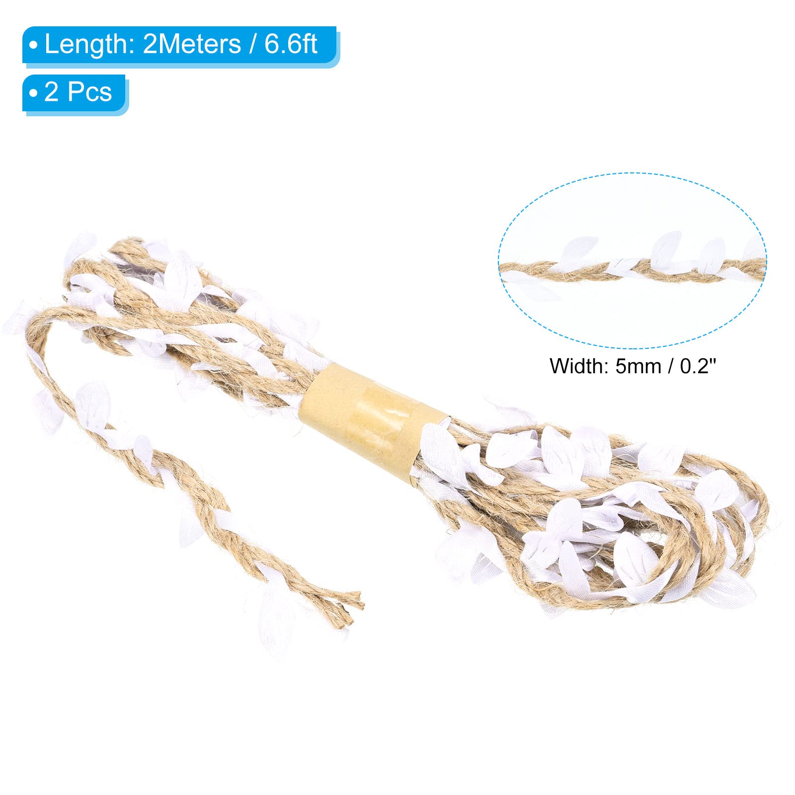 PATIKIL 6.6ft 5mm Burlap Leaf Ribbon - Image 2