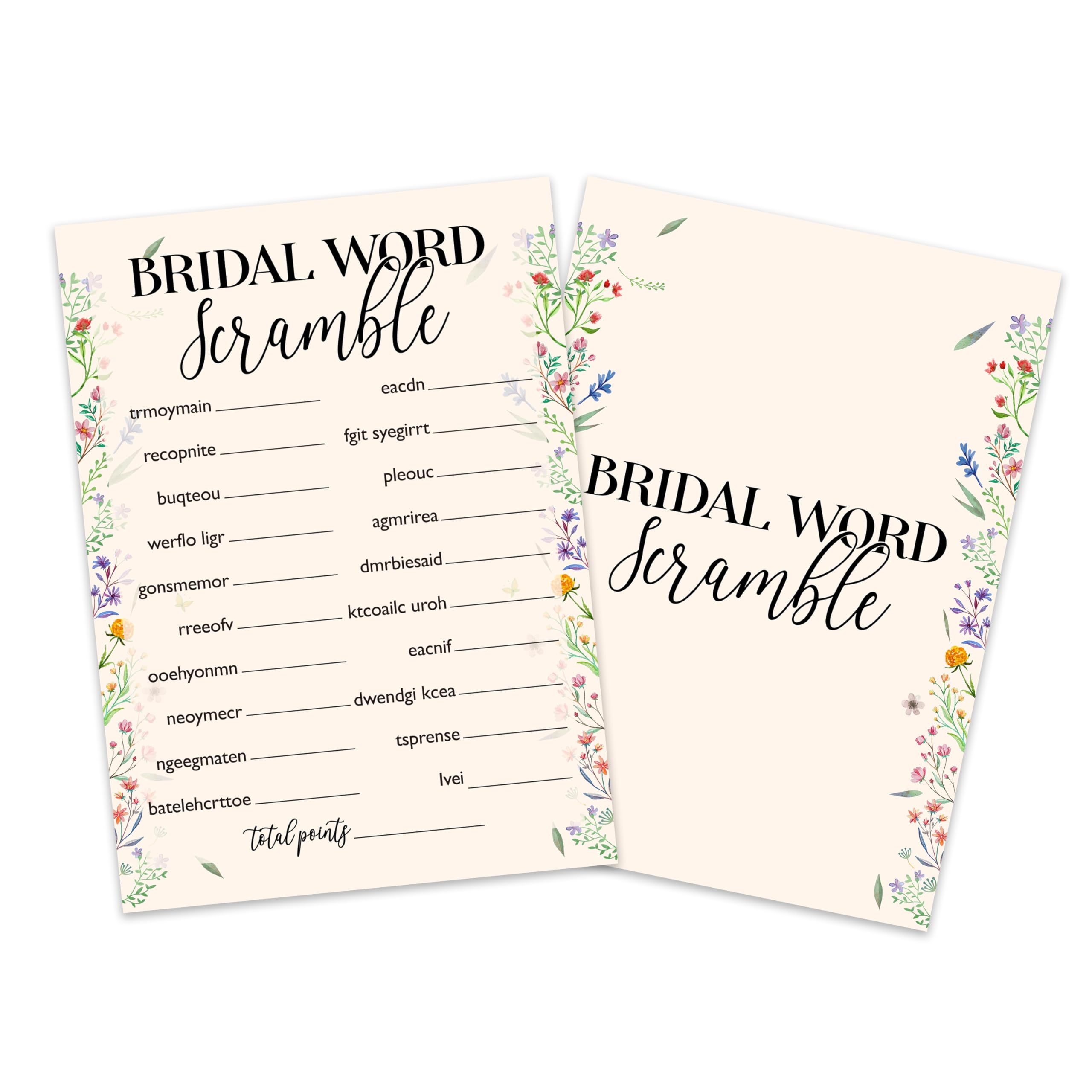 Bridal Shower Game Cards - 'What's On Your Phone' Wildflower Cards For Wedding Party (Set Of 25) - View #10