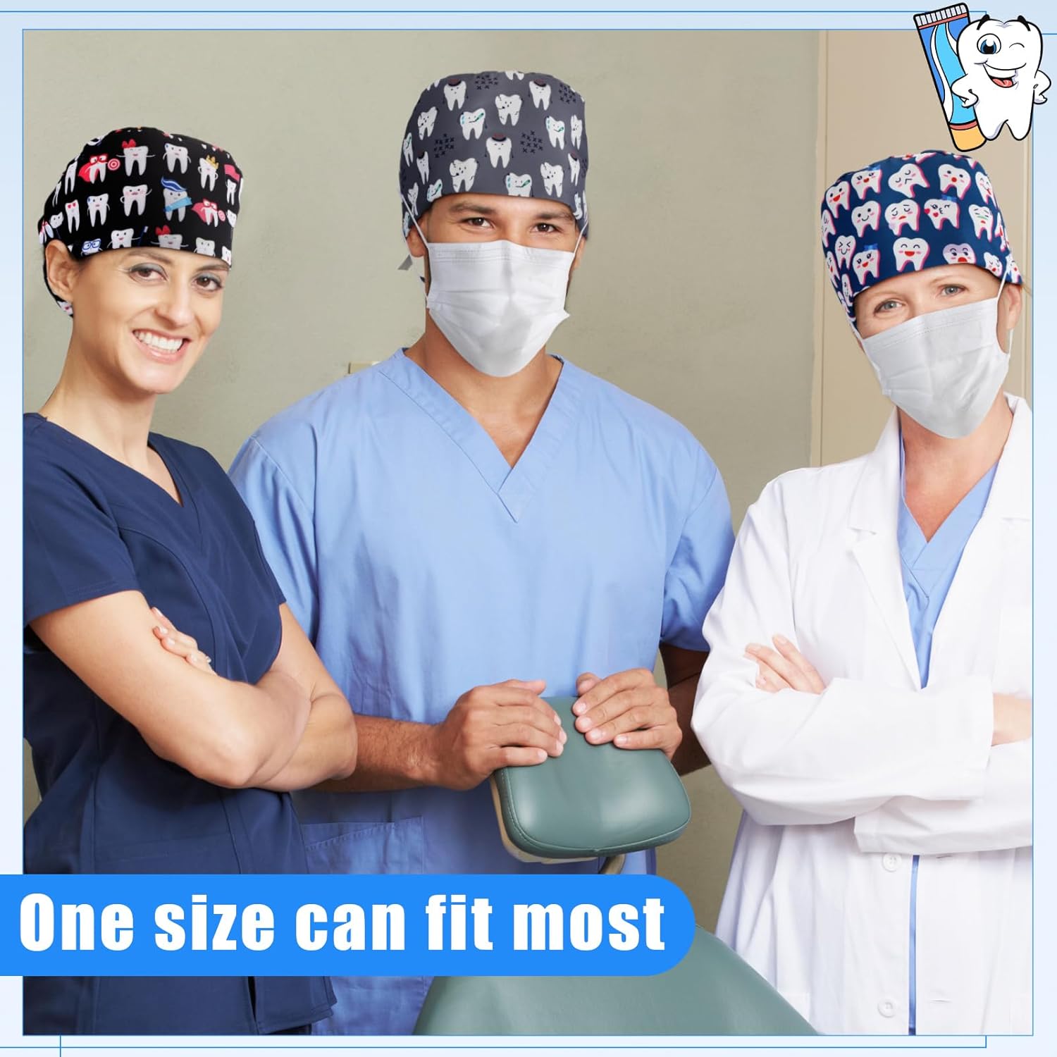 Valentines Satin Lined Scrub Caps Women Bouffant Nursing Hats with Button and Sweatband Adjustable Working Hat - Image 5