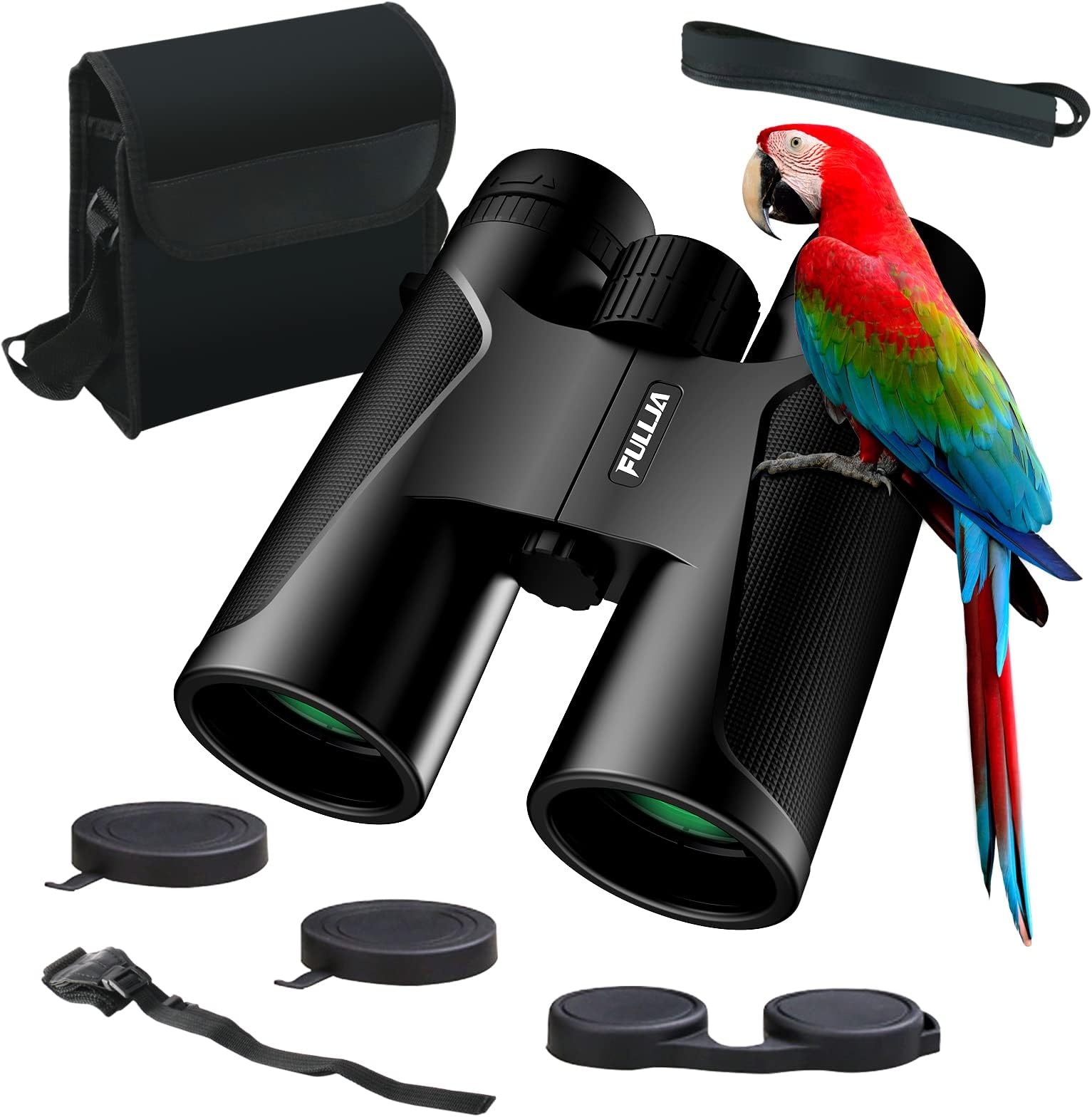 12x42 HD Compact Binoculars for Adults, High Power Easy Focus Binoculars with Clear BAK4 Prism FMC Lens Low Light Vision, Binoculars Waterproof for Travel, Bird Watching, Outdoor Sports