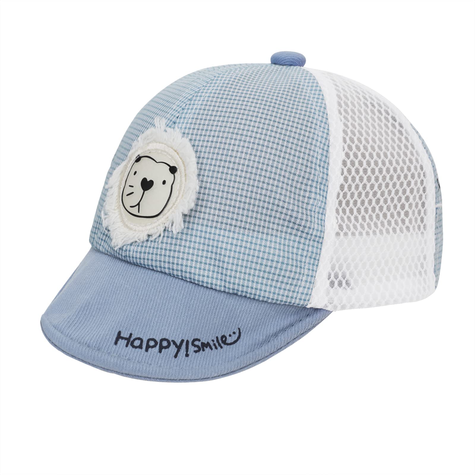 Baby Caps Infants Cool Mesh Baseball Cap Toddler Boys Girls Summer Anti-UV Sun Hats Peak Cap Soft Cotton Beach Caps Visor Topee Blue