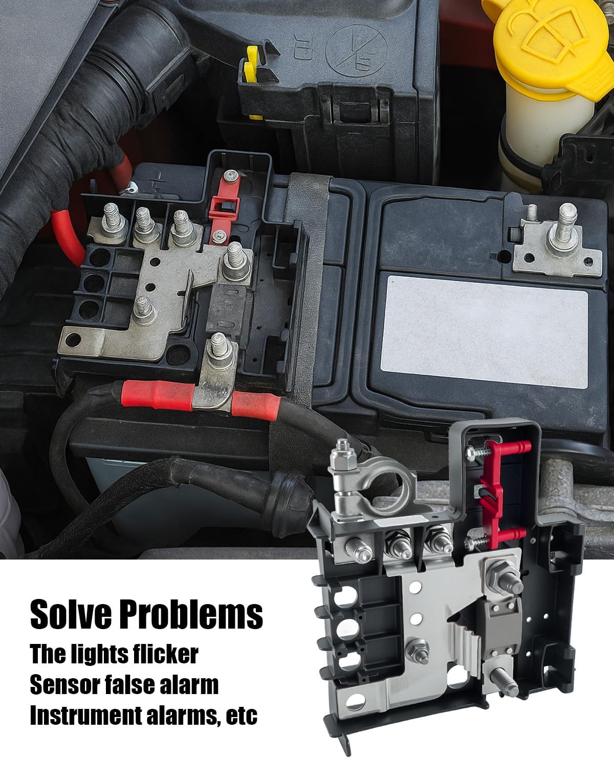 Battery Control Unit Compatible with Jeep Renegade 2015-2020 Fiat 500X 2016-2018, Fuse Box Battery Terminal Replace 68256605AA