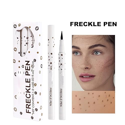 AKARY Lápiz de pecas de 4 colores profesional con aspecto natural, corrector facial de larga duración, resistente al agua, suave, maquillaje