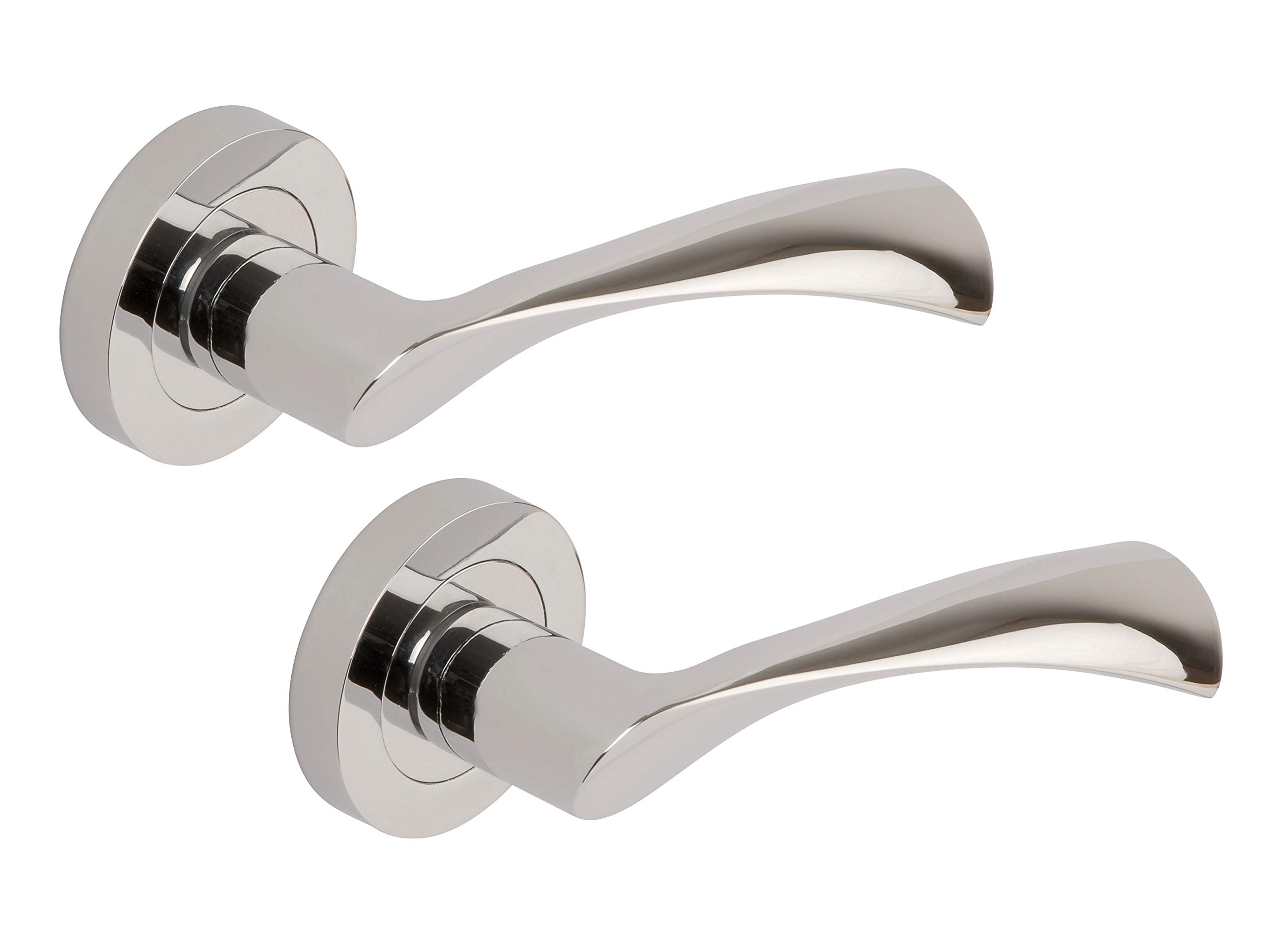 Excel Architectural Polished Chrome Xl3840 Aztec Passage Door Handles On Round Rose,