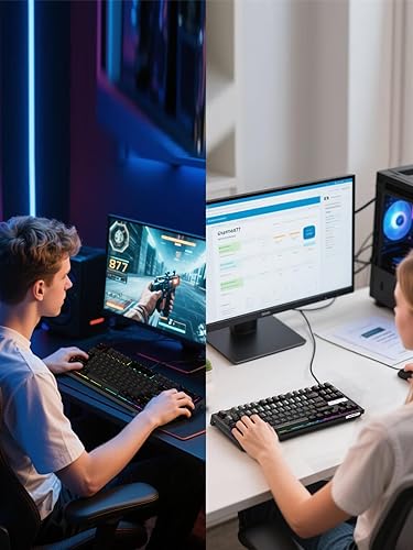 Miniatura 9 de NPET CR87 - Teclado mecánico para juegos, compacto de 87 teclas intercambiable en caliente, teclado RGB para juegos con interruptores rojos de 1.77