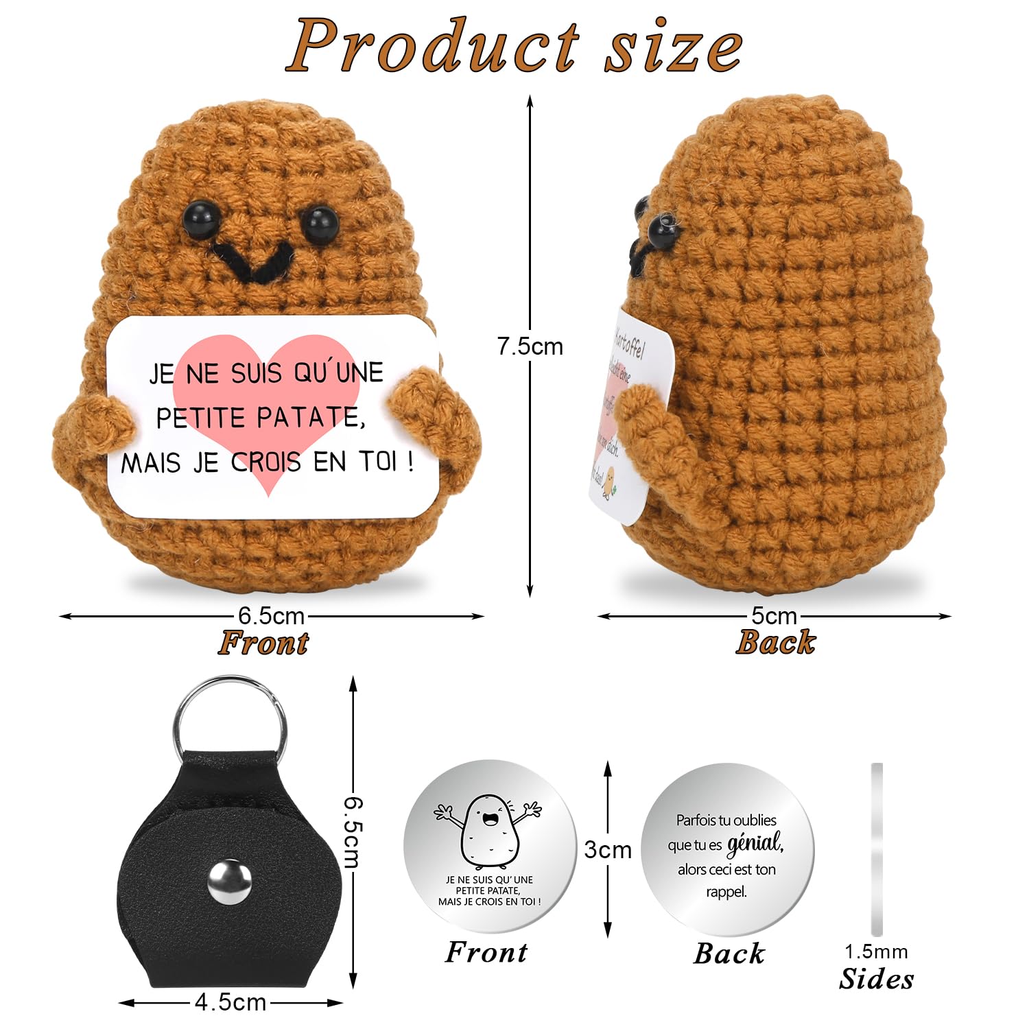 Mini PoupéE De Poulet Positive, Mini Créative Poupée De Poulet Drôle,Pocket Hug Positive Capybara, Poupée à Tricoter Créative, Cadeaux De Motivation Petit Câlin Pour Petite Amie, Famille, Ami, Patient