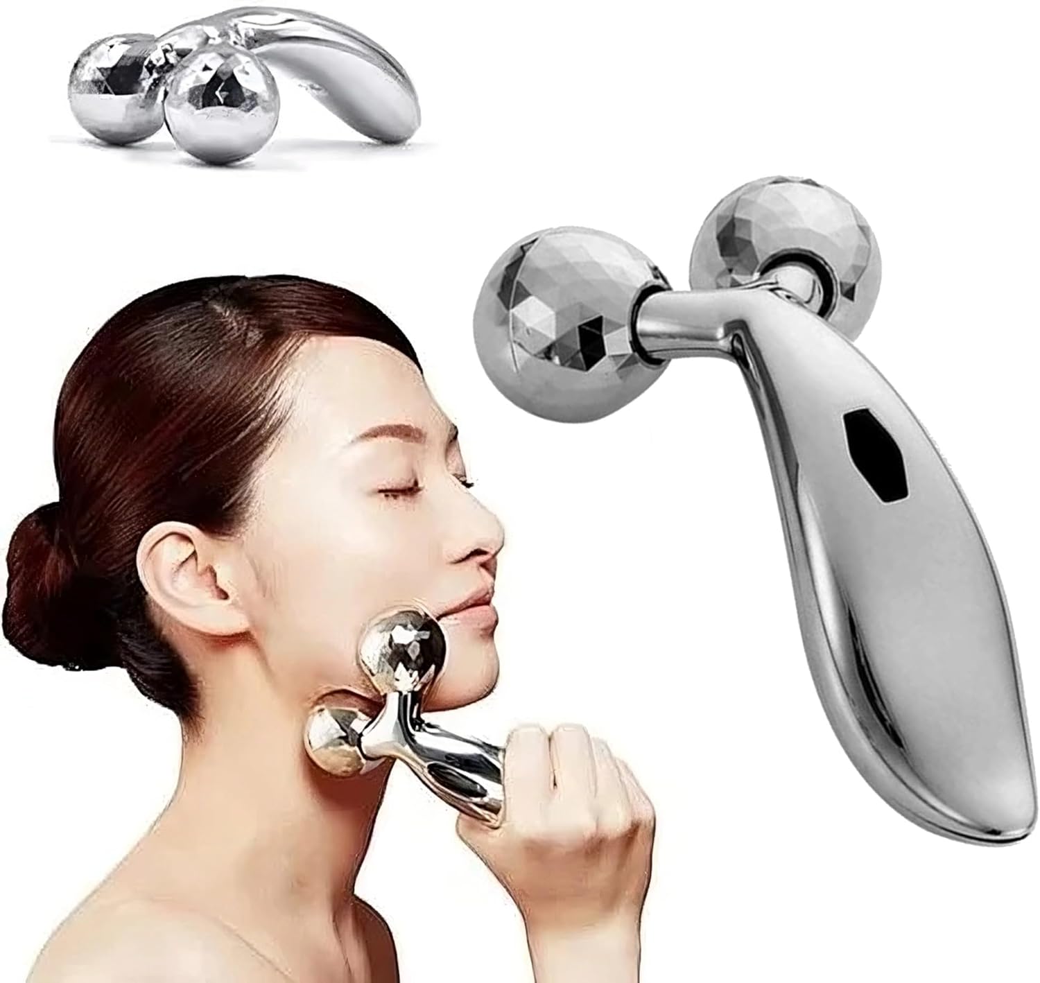 3D Rolling Face Massager YShape, Ergonomic Design Roller Facial