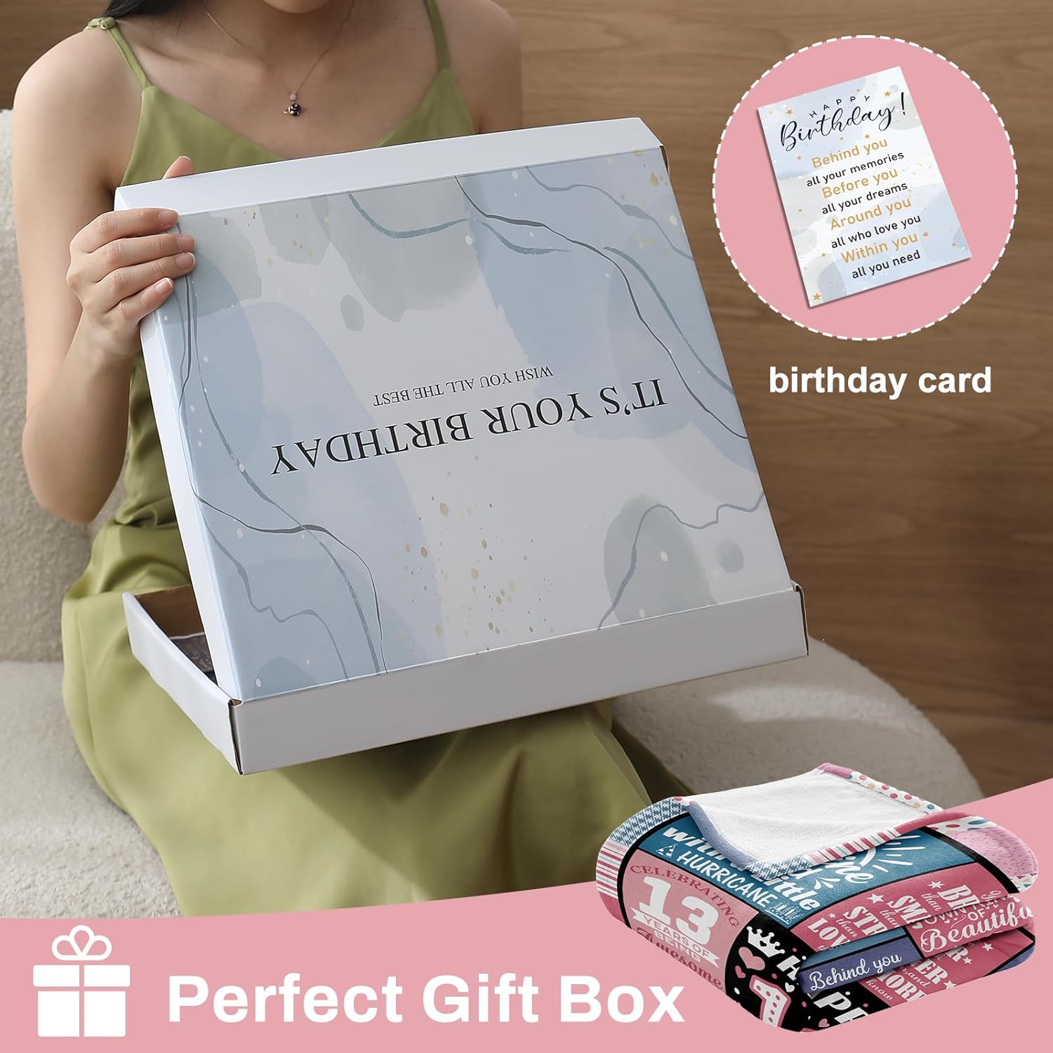 13th Birthday Blanket Gifts for 13 Years Old Girl, 13 Year Old Girl Birthday Gifts