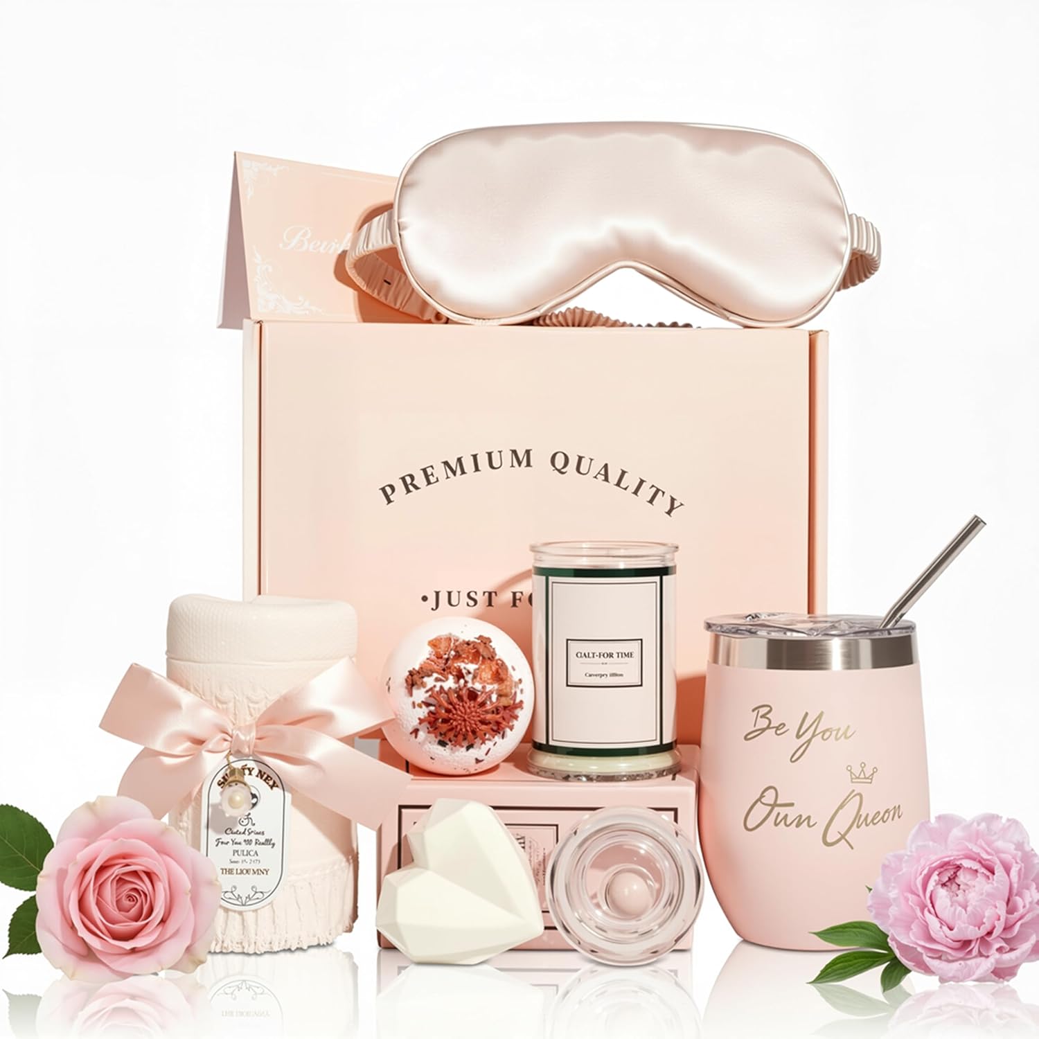 Premium Self-Care Gift Set for Her – Deluxe Mom Gift Basket with Spa Essentials & Cozy Accessories | Perfect Mother’s Day Gifts Set, Gift Sets for Women