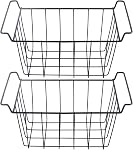 Freezer Baskets for Chest Freezer, Freezer Organizer Bins, 2 Pack Adjustable Hanging Deep Chest Freezer Organizer Freezer Wire Storage Basket for Refrigerator Shelves (15.35 * 7.87 * 7.87in)