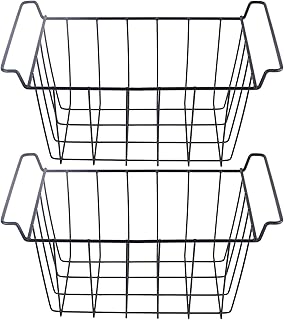 冷凍庫ワイヤー収納バスケット冷蔵庫棚用の頑丈な吊り下げオーガナイザー (長さ44.5cm×幅24.5cm)