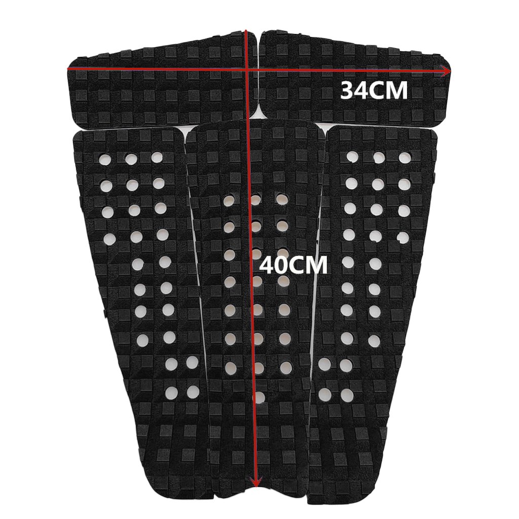 5 almohadillas cuadradas ranuradas para tabla de surf SUP Traction Deck Grip Tail Pad Negro