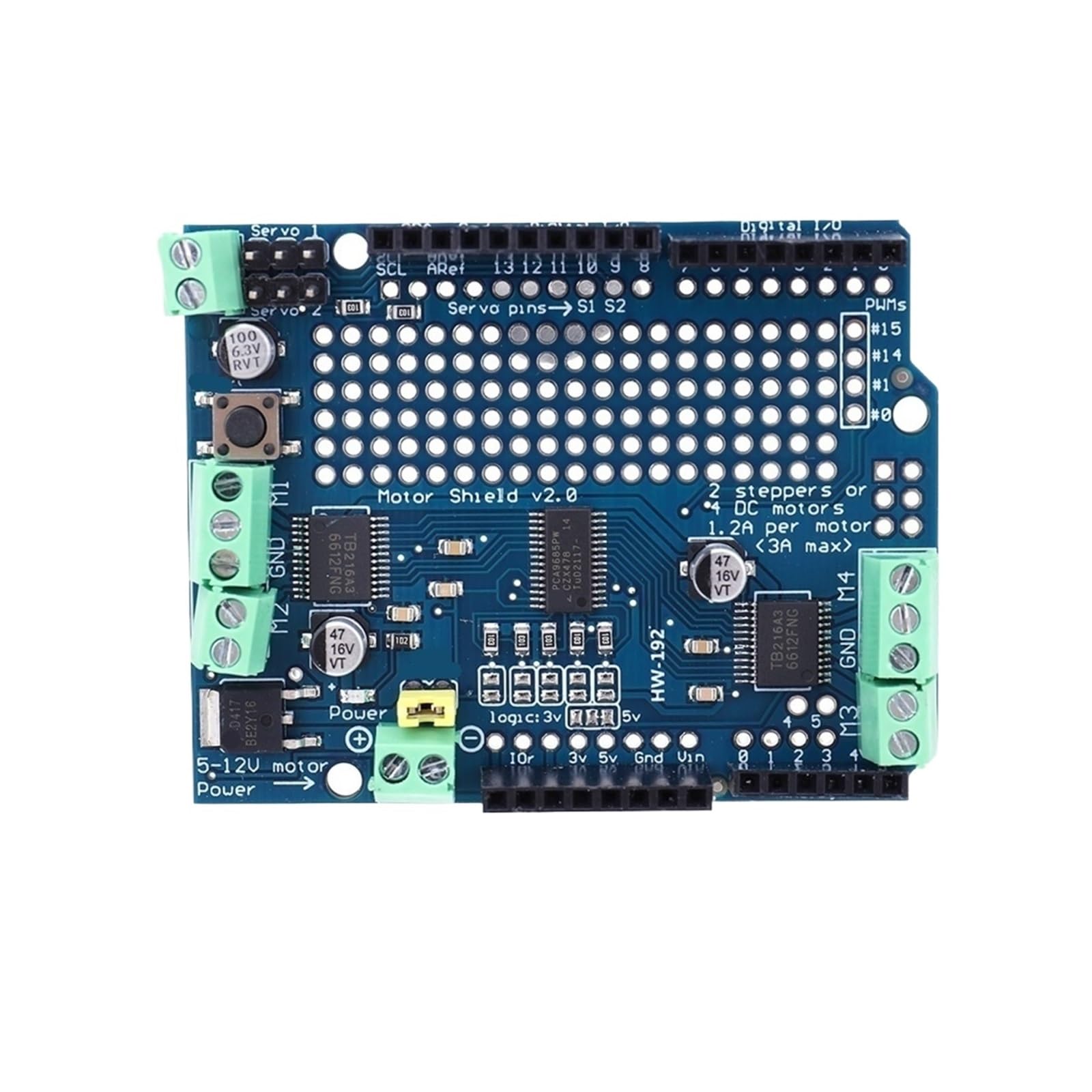 Módulo controlador de motor, Placa De Expansión Servocontrolador PWM, Módulo Motor Paso A CC V2,para impresoras 3D y más