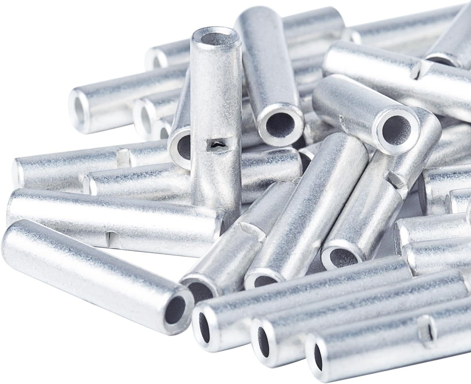 Non Insulated Butt Connectors Electrical Wire Seamless Uninsulated Connectors Crimp Ferrule Terminals 22-16AWG 10105G101001-30