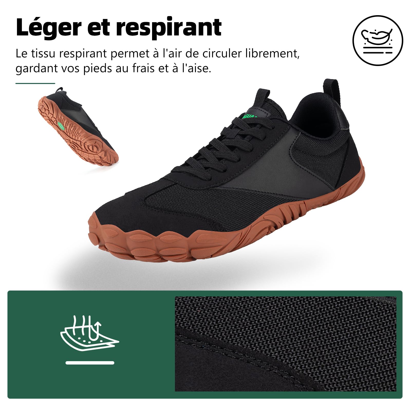 SAGUARO Unisex Barefoot Shoes Chaussures Minimalistes Knit Sneaker Pieds Nus Respirantes Antidérapant