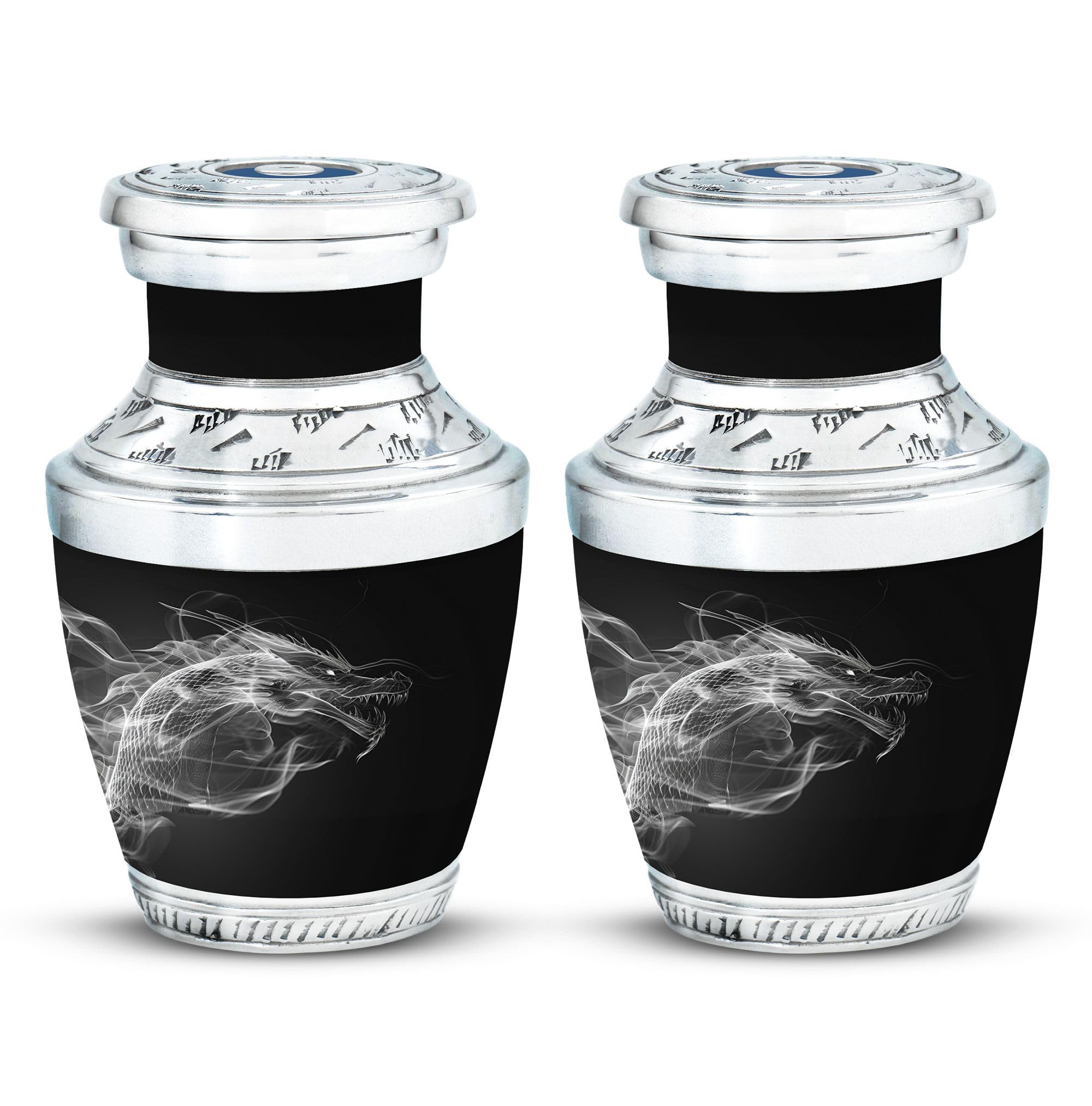 YATHABHISA Dragon Urn, Memorial for Human Remains - Keepsake Mini Cremation Urns for Adults - Pack of 2 - Small Urn for Human Ashes for Adult Male & Female - Funeral Decorative Urns