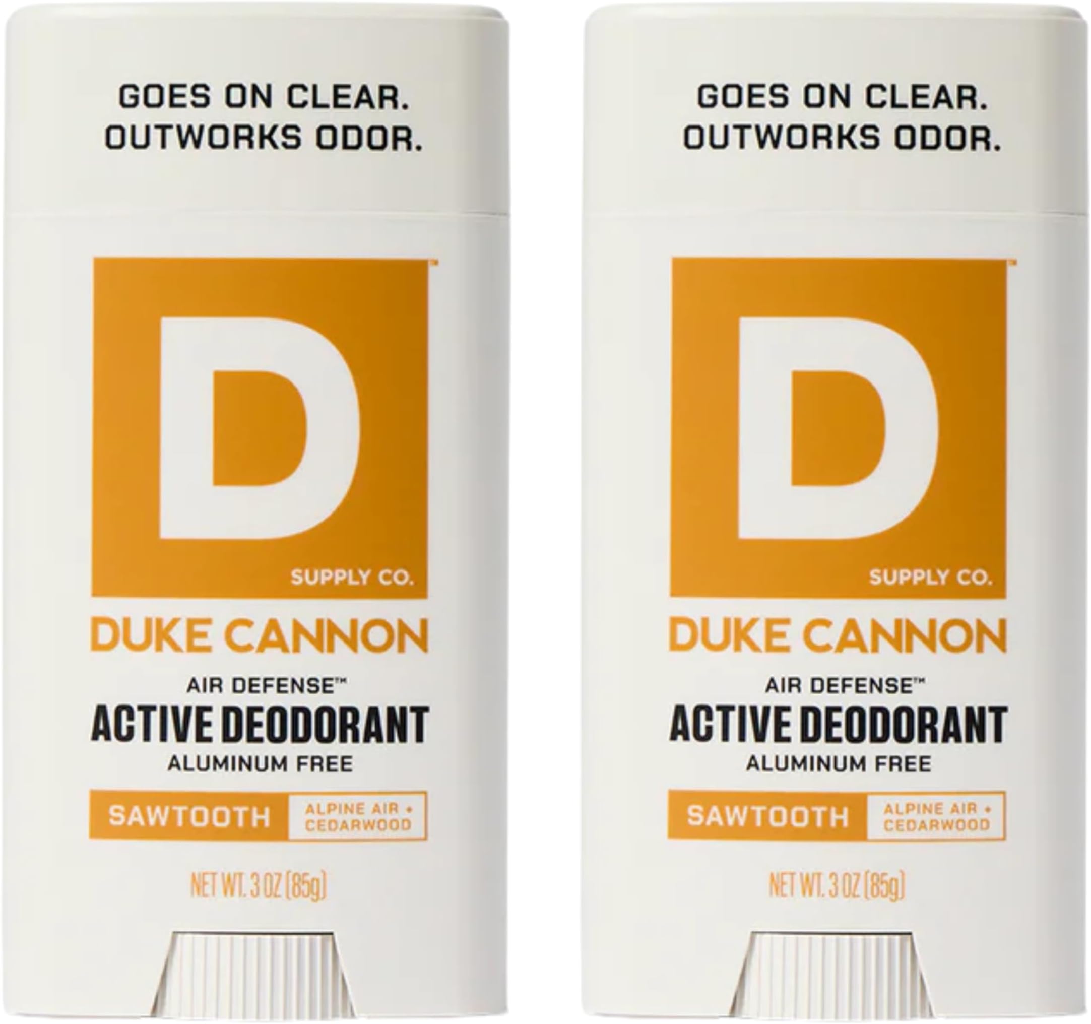 Duke Cannon Supply Co. Aluminum-Free Deodorant for Men 3 oz. Sawtooth, 2 Pack - Unique Masculine Scent, Odor Control & Soothe Skin