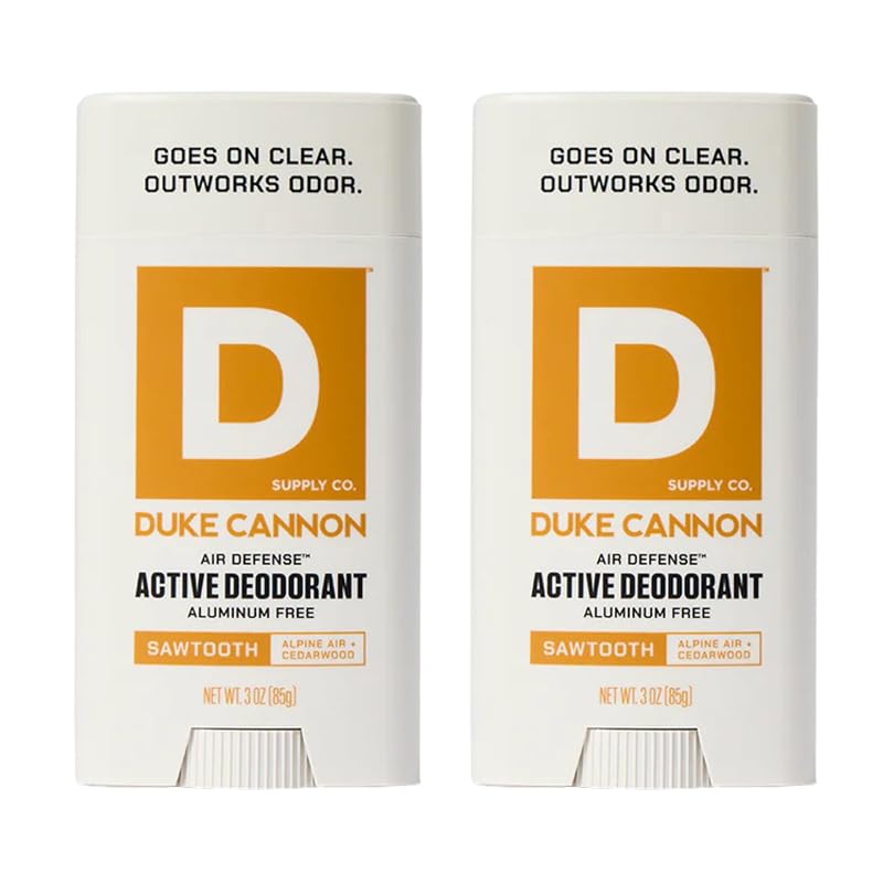 Desodorante sem alumínio Duke Cannon Supply Co, fragrância Sawtooth, Pacote com 2