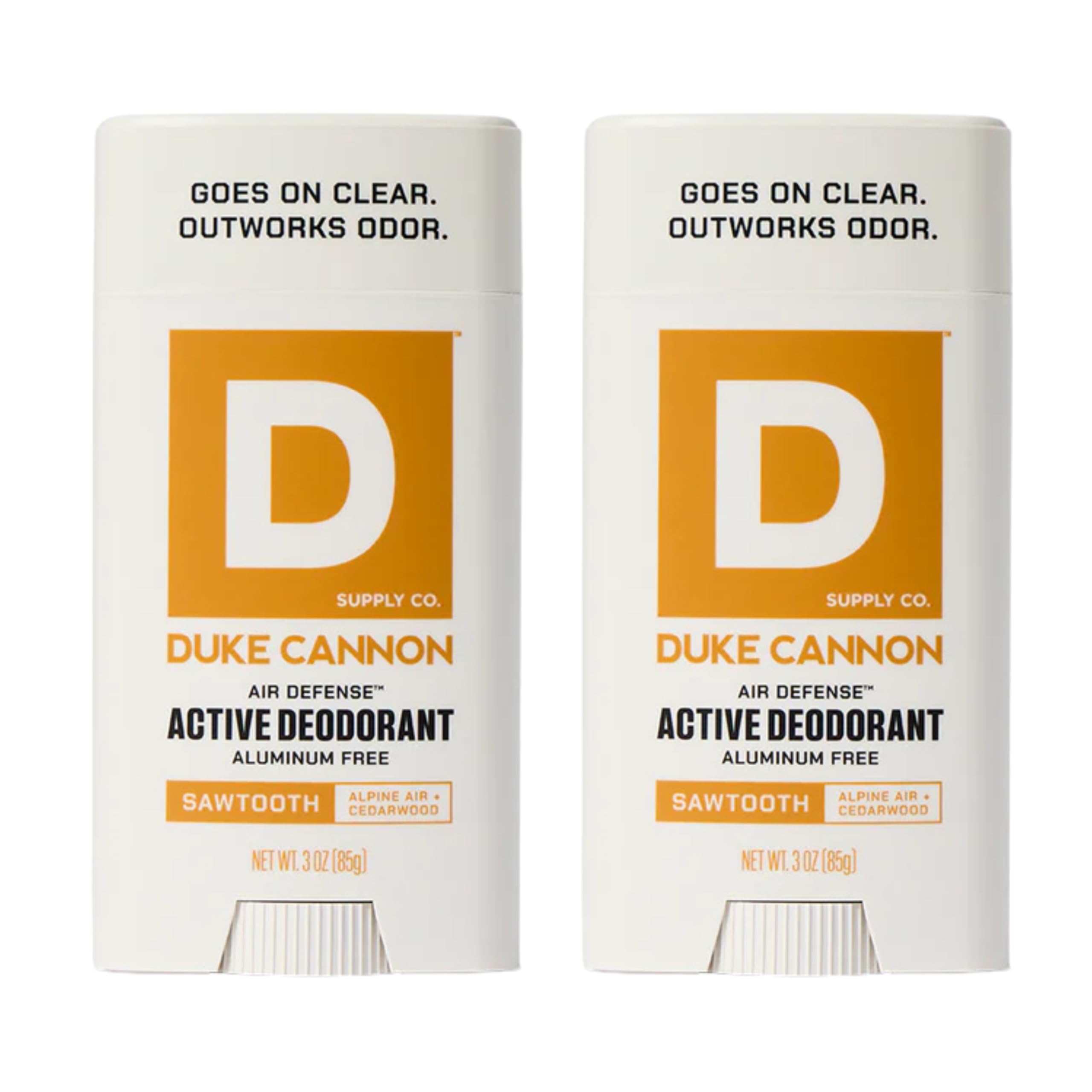 Duke Cannon Supply Co. Aluminum-Free Deodorant for Men 3 oz. Sawtooth, 2 Pack - Unique Masculine Scent, Odor Control & Soothe Skin