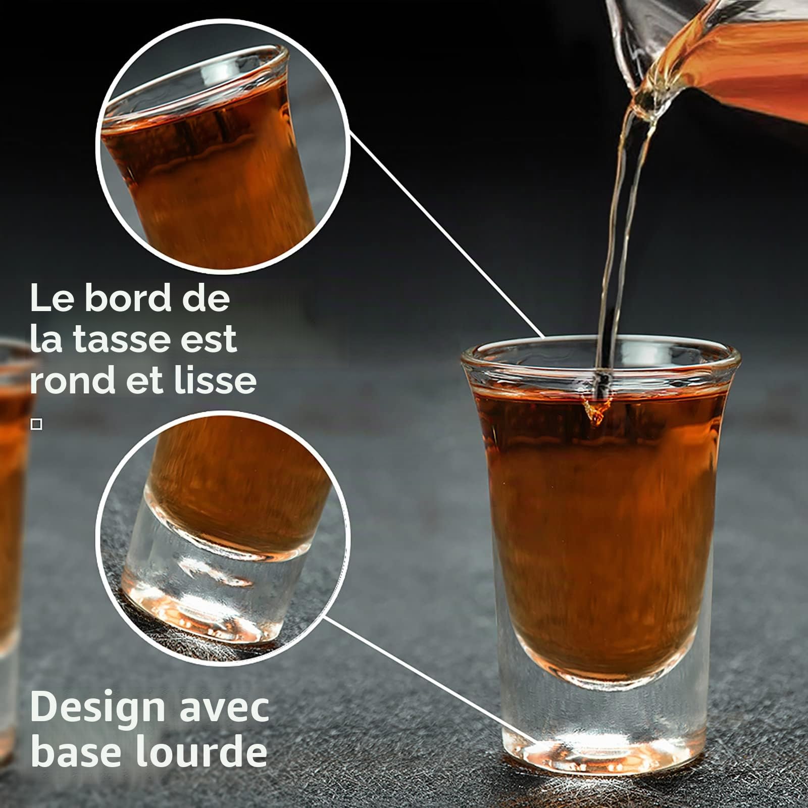 SuproBarware [Coffret cadeau] Lot de 12 verres à shot amusants en vrac avec support 30 ml Verre à shot en cristal transparent avec plateau de service organisateur pour liqueur, shot, tequila