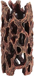 VILLCASE Acessórios De Tanque De Peixes Betta Para Decoração De Aquário Decoração De Esconderijo De Peixes De Camarão Tronco De Árvore Oco De Resina De Réptil (Café)