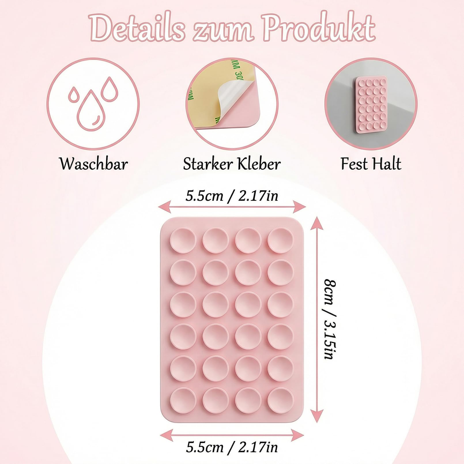 Silikon Handy Saugnapf, Multifunktionale Saugnapf-Halterung, Starke Haftkraft, 10 Stück, 10 Farben