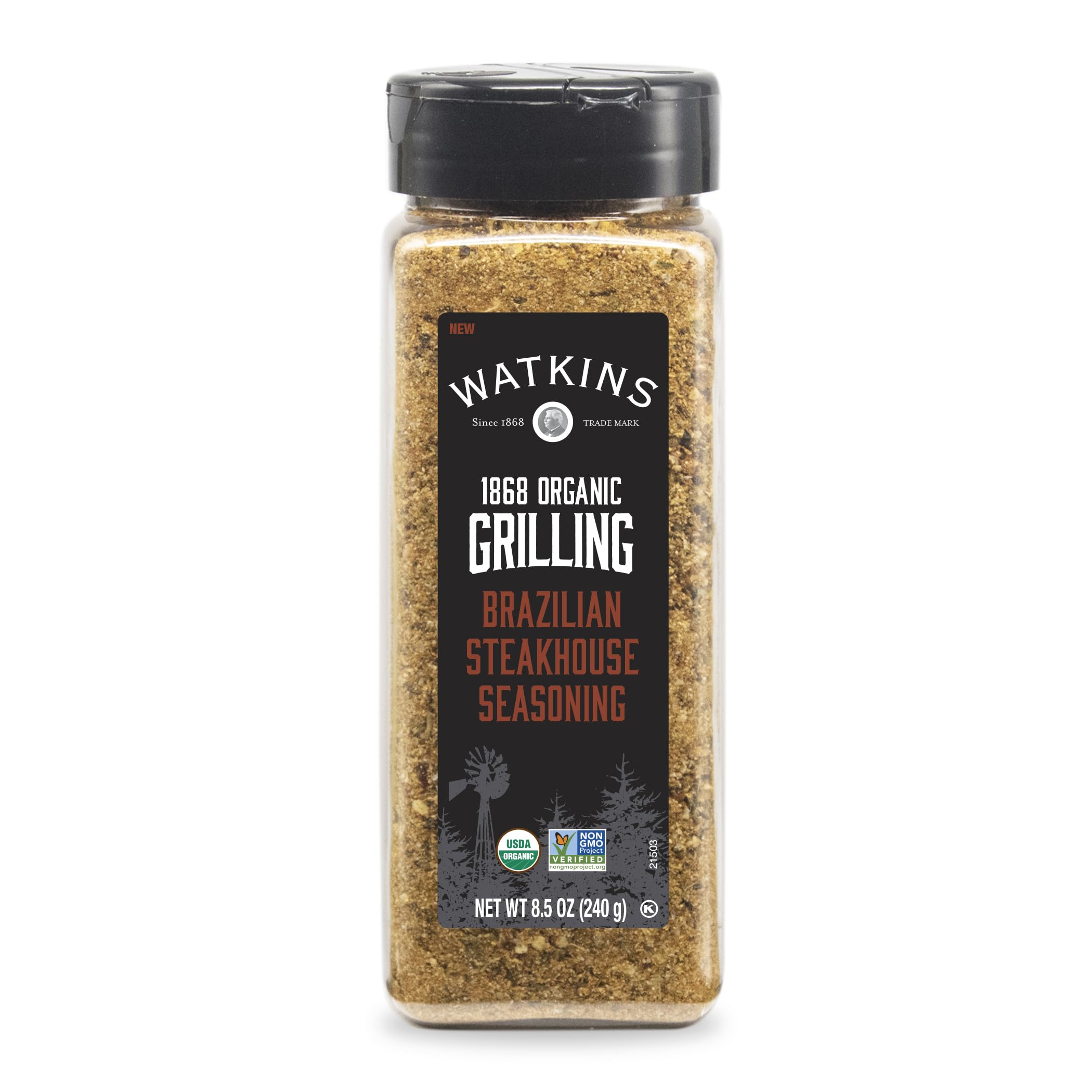 Watkins 1868 Organic Grilling Brazilian Steakhouse Seasoning, 8.5 oz