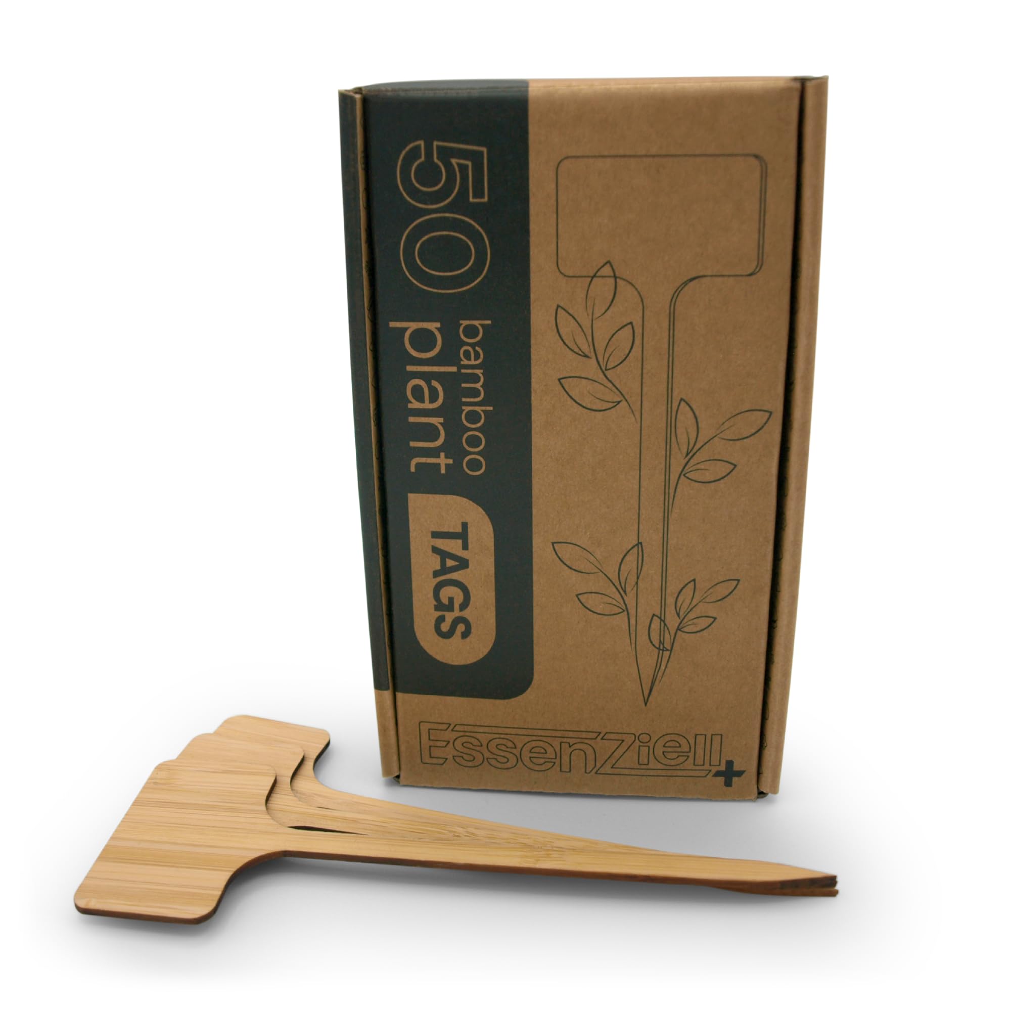 Bamboo Plant Labels & Garden Tags | 7" Long T-Type Wooden Garden Markers for Labeling Herbs, Seedlings, Vegetables, Cheeses, Appetizers, Desserts | 50