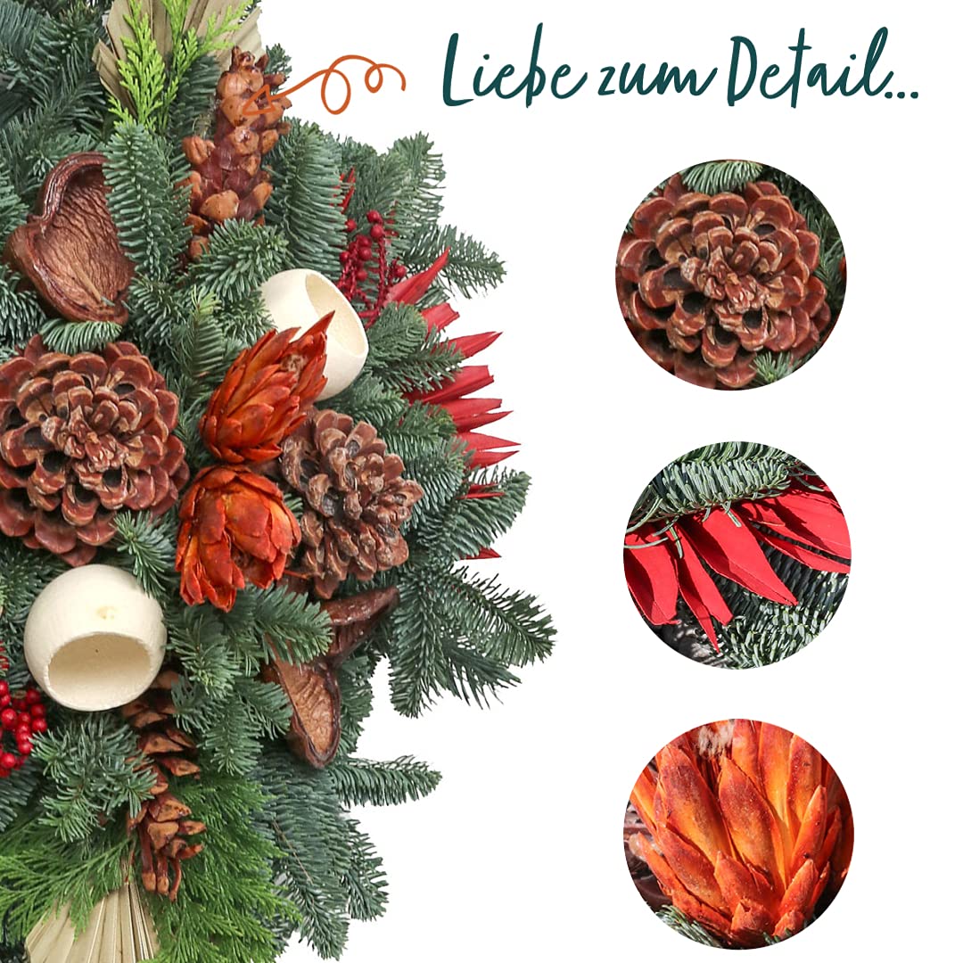 Passion MaDe XL Grabgesteck – Grabschmuck Aus Frischer Tanne, Handgefertigt In Deutschland, Wetterfest, Für Allerheiligen, Totensonntag, Auch Als Herbstliche Tischdeko