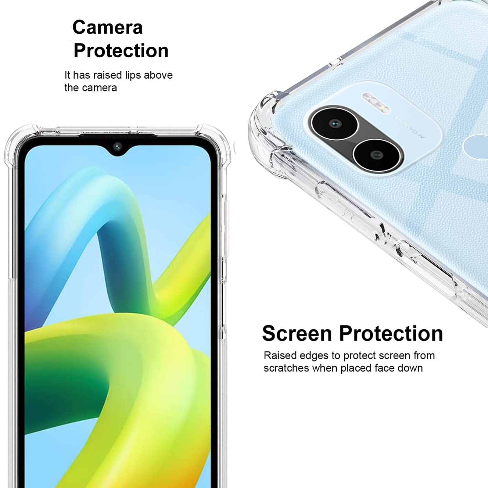 Pack 3X Cover in Gel TPU Trasparente per XIAOMI REDMI A1 - XIAOMI REDMI A2, Ultra Sottile 0,33 mm, Morbido Flessibile, Custodia Silicone