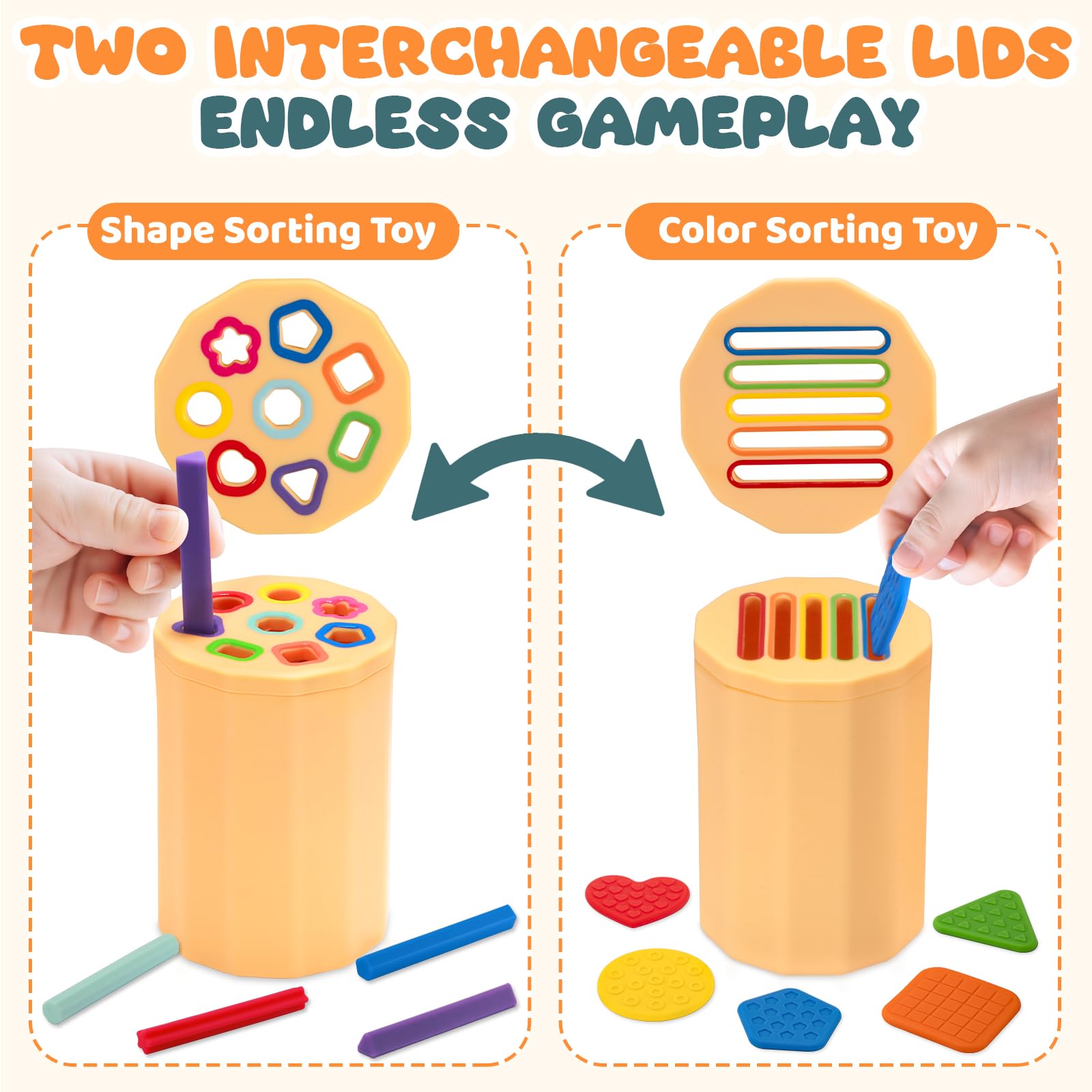 Juguetes Montessori De Clasificación De Formas Y Colores Para Niños