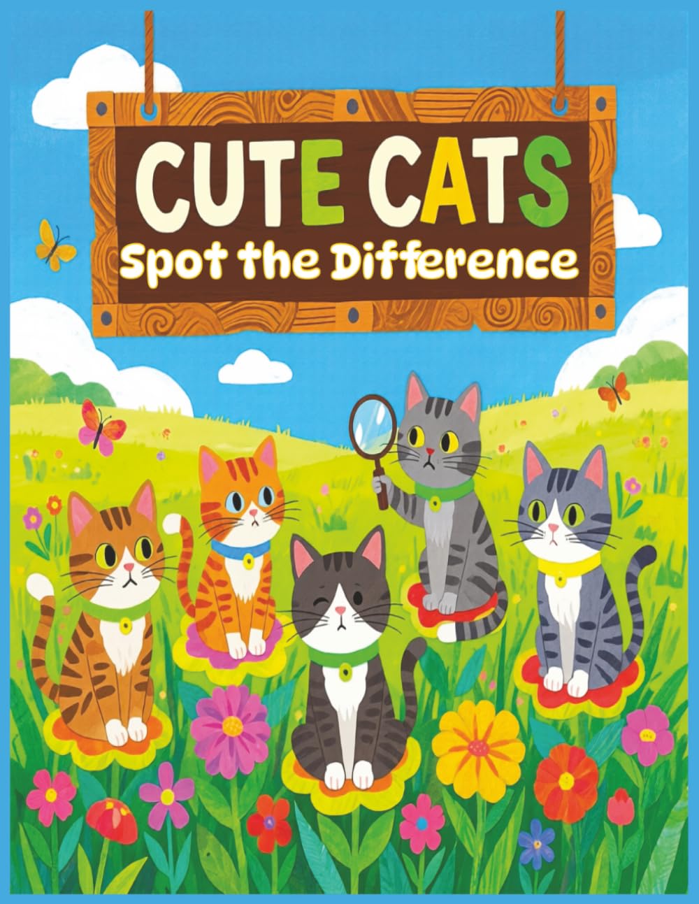 CUTE CATS Spot the Difference: Fun Picture Puzzles to Improve Focus and Observation Skills | Great for Developing Patience and Critical Thinking | 8.5x11 inches.