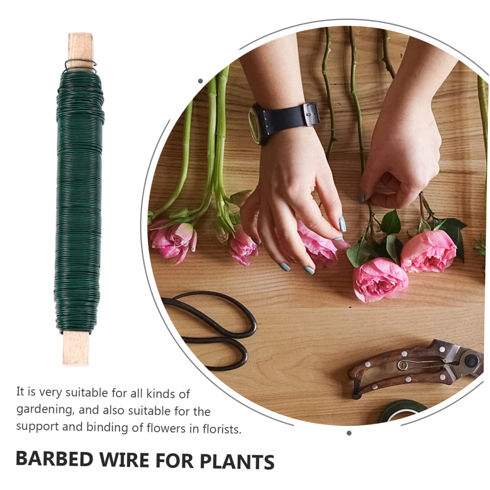 CANIGHT DIY Gardening Tie Wires 3pcs Fake Flower Stems Handmade Bouquet Tie Wires for Floral Art