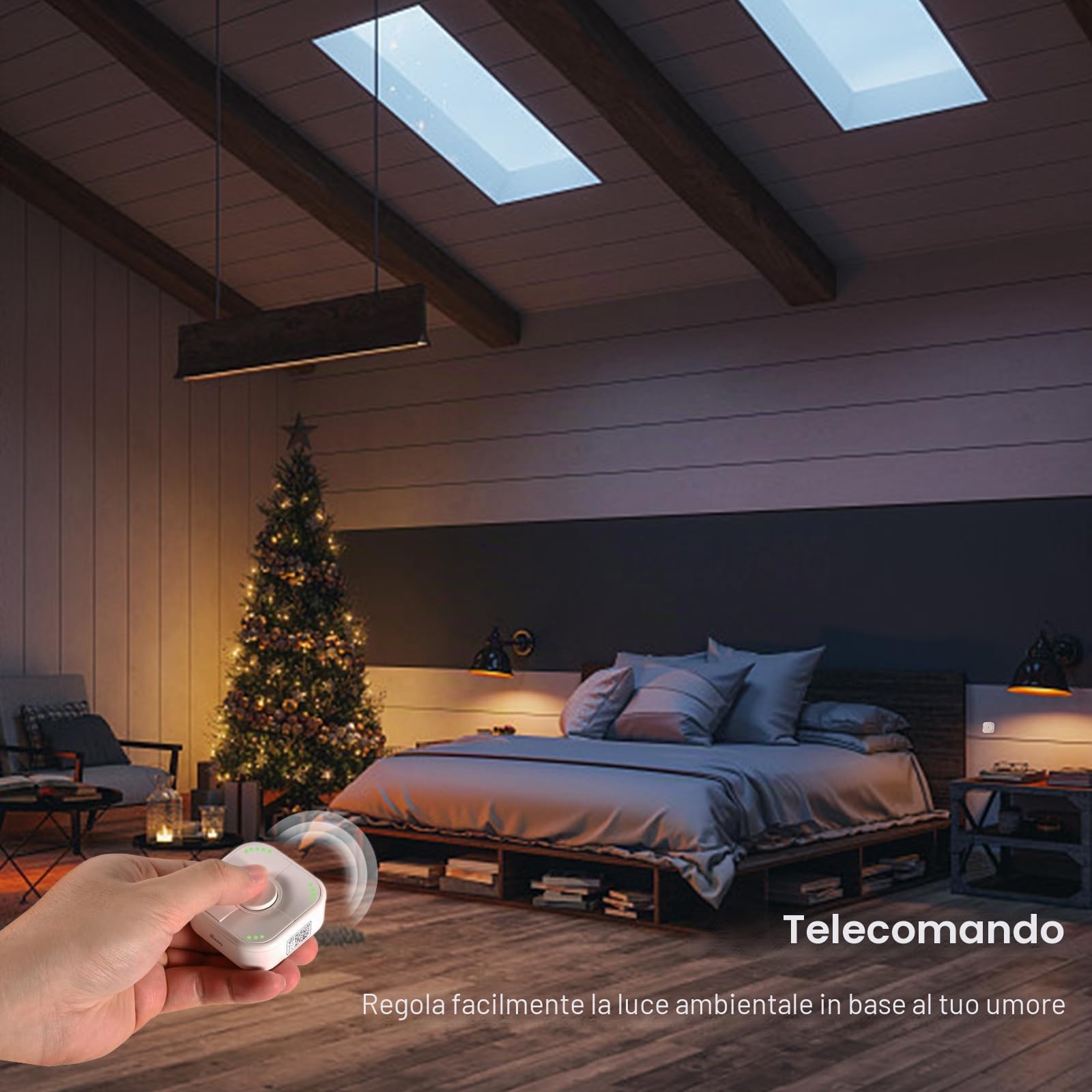 Onvis Interruttore Luce Senza Fili Thread, Smart Button Dimmer Switch, Pulsante di Controllo Versatile a 5 Vie per Dispositivi Domestici Intelligenti, Compatibile con Apple HomeKit