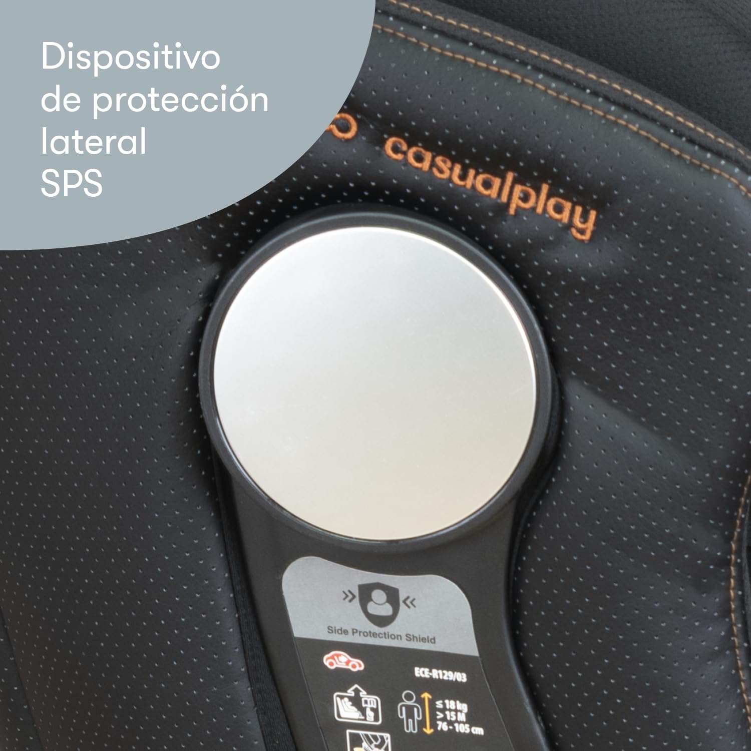 Casualplay Siège auto Revol XL Isize pivotant avec isofix et pied d'appui, groupe 0 1 2 3 de 0 à 12 ans ou de 40 à 150 cm de hauteur et dispositif de protection latérale SPS, noir