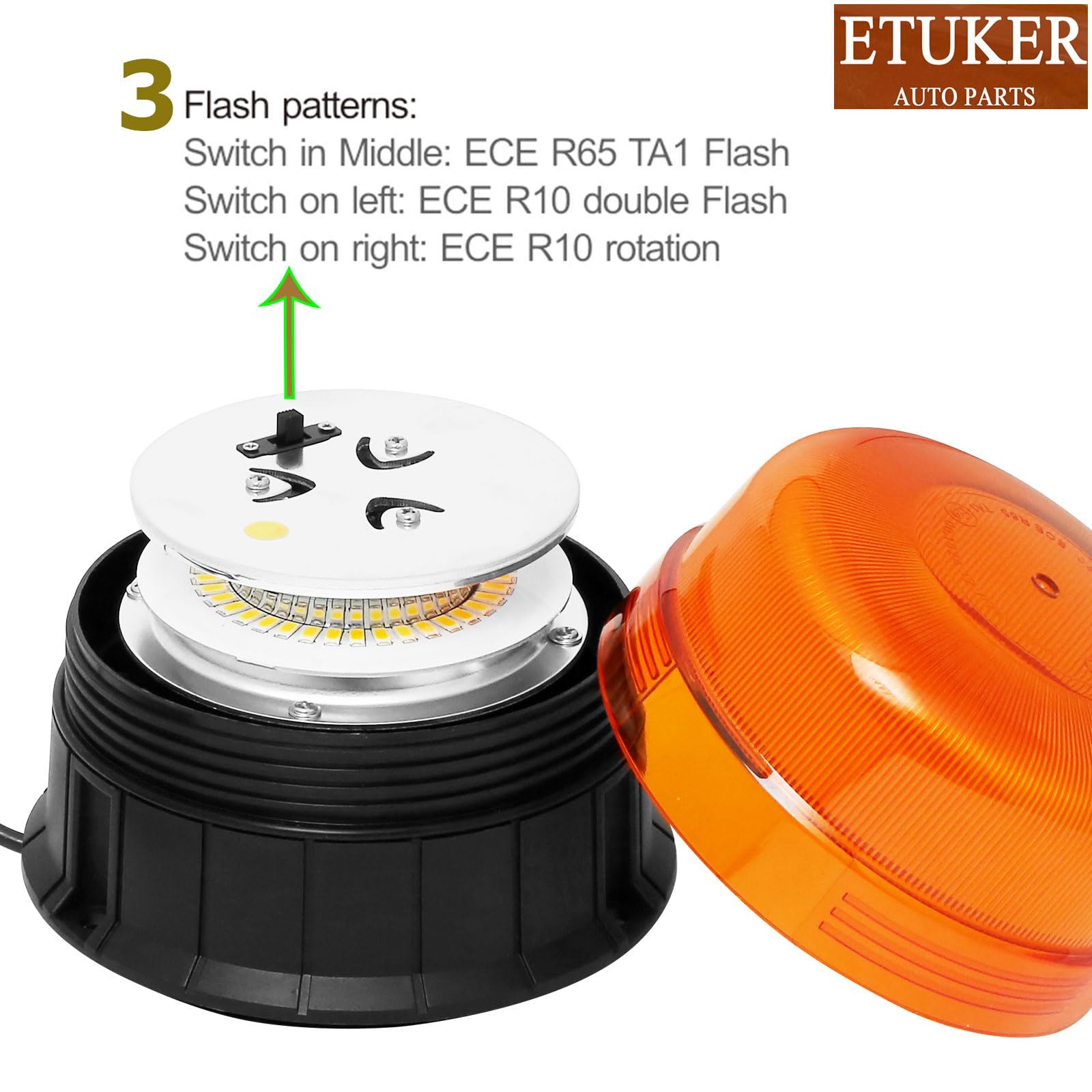Luces Estroboscópica Coche Luz Rotativo Led Tractor Magnetico 12v 24v Flash de Emergencia Homologadas