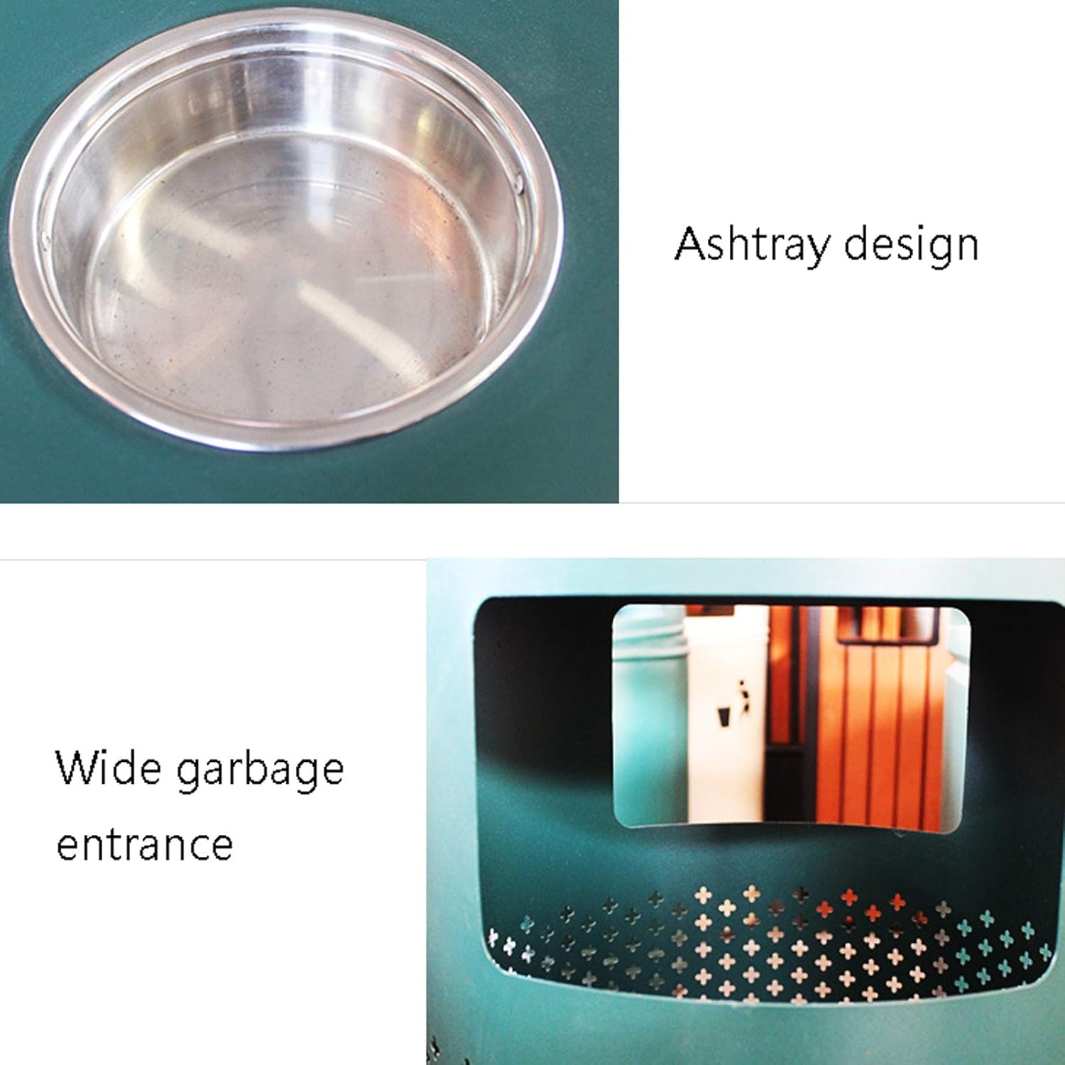 Waste Bins,Outdoor Ashtray Outdoor Trash Can Outdoor Punchitrash Can Drum-Shaped Garage Can with Ashtray Outdoor Large-Capacity Commercial Waste Bins, 2 Colgarbage Can/Bianco/a