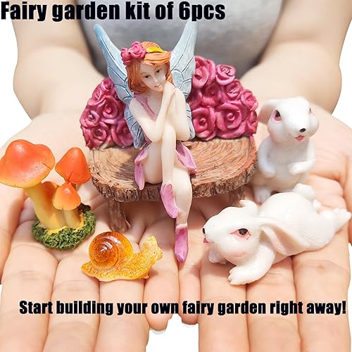 Miniatura 2 de Accesorios de jardín de hadas para exteriores, kit de jardín de hadas, hadas en miniatura, figuras de ardilla, juego de 3 mini adornos de resina