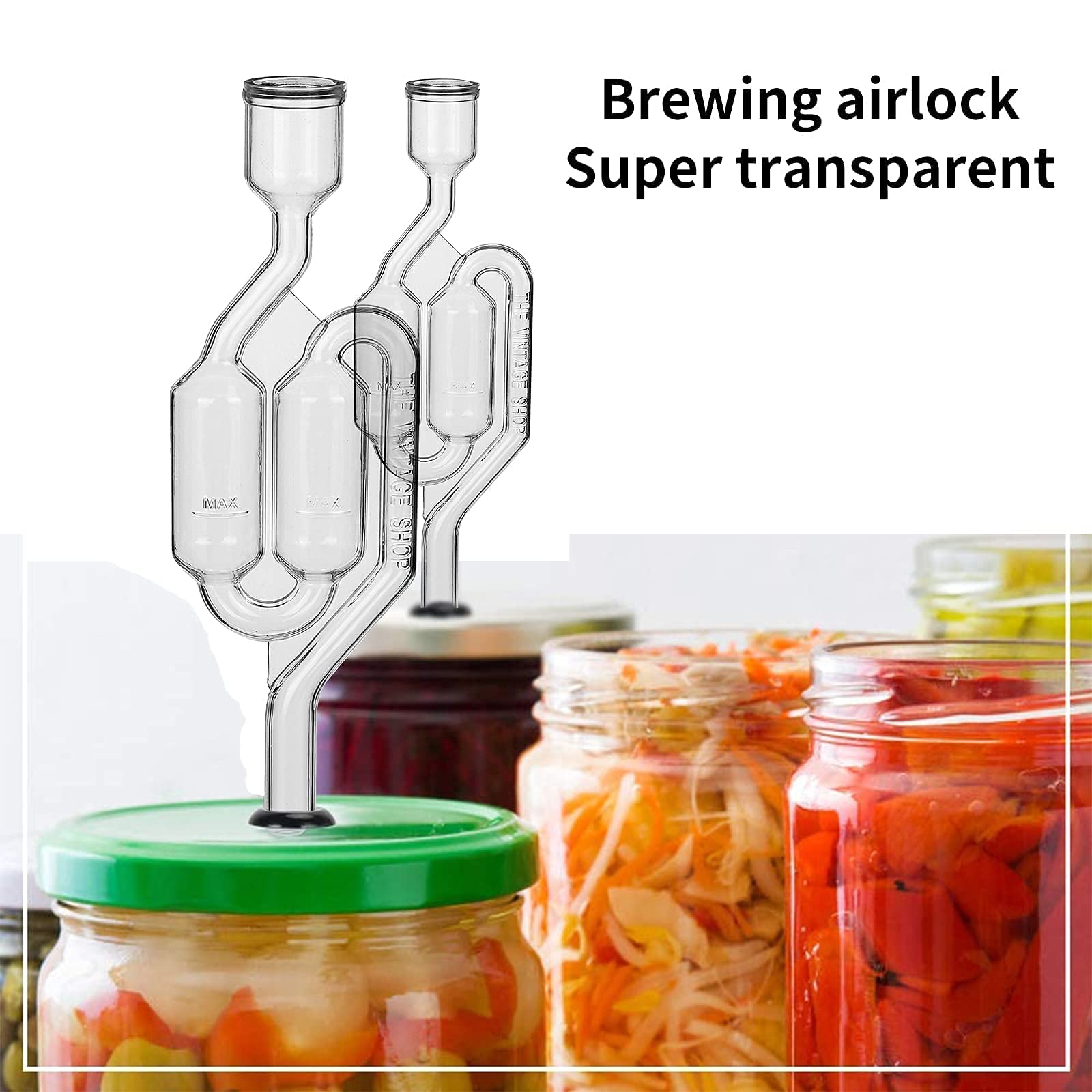 Bubble Airlock Set, 4 Airlocks for Fermenting, 4 Drilling 6 Stoppers