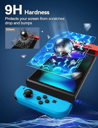 Miniatura 7 de ivoler Protector de pantalla de vidrio templado para Nintendo Switch, protector de pantalla de filtro de pantalla de luz azul con marco de